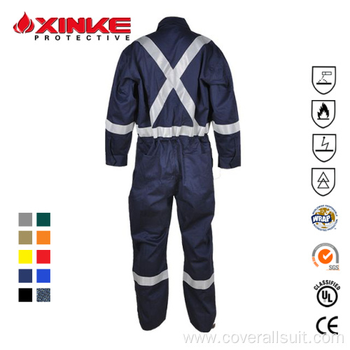 China FR Industrial Reflective Work Wear Safety Clothing Coveralls Manufactory